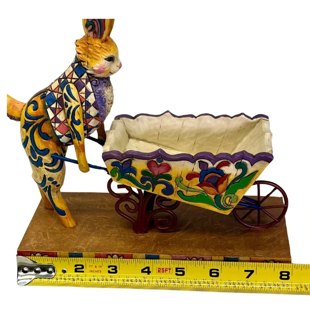 Jim Shore 2004 "A Bunny's Work is Never Done" Easter Bunny Wheelbarrow - Picture 7 of 16